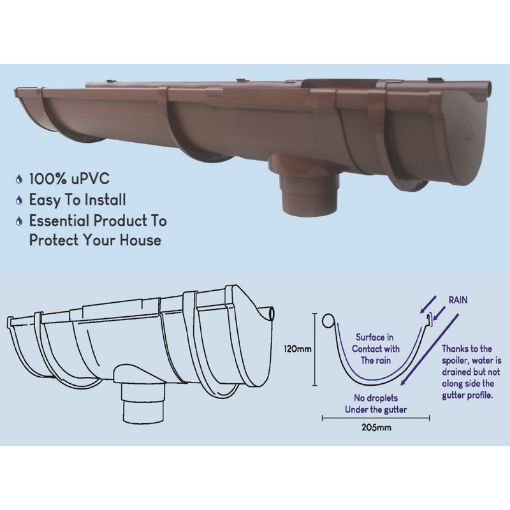 Picture of MD RAIN GUTTER 5.8M (G380-BROWN)